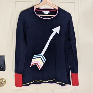 Boden Wool Blend Romy Arrow Sweater | Navy